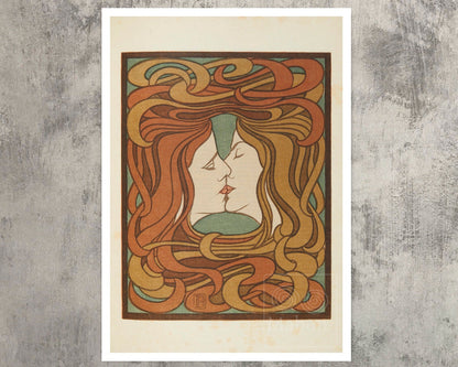 Peter Behrens "The Kiss" (c.1898) - Mabon Gallery