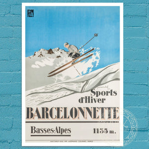 Pierre Michel "Sport d'Hiver Barcelonette" (c.1928) - Mabon Gallery