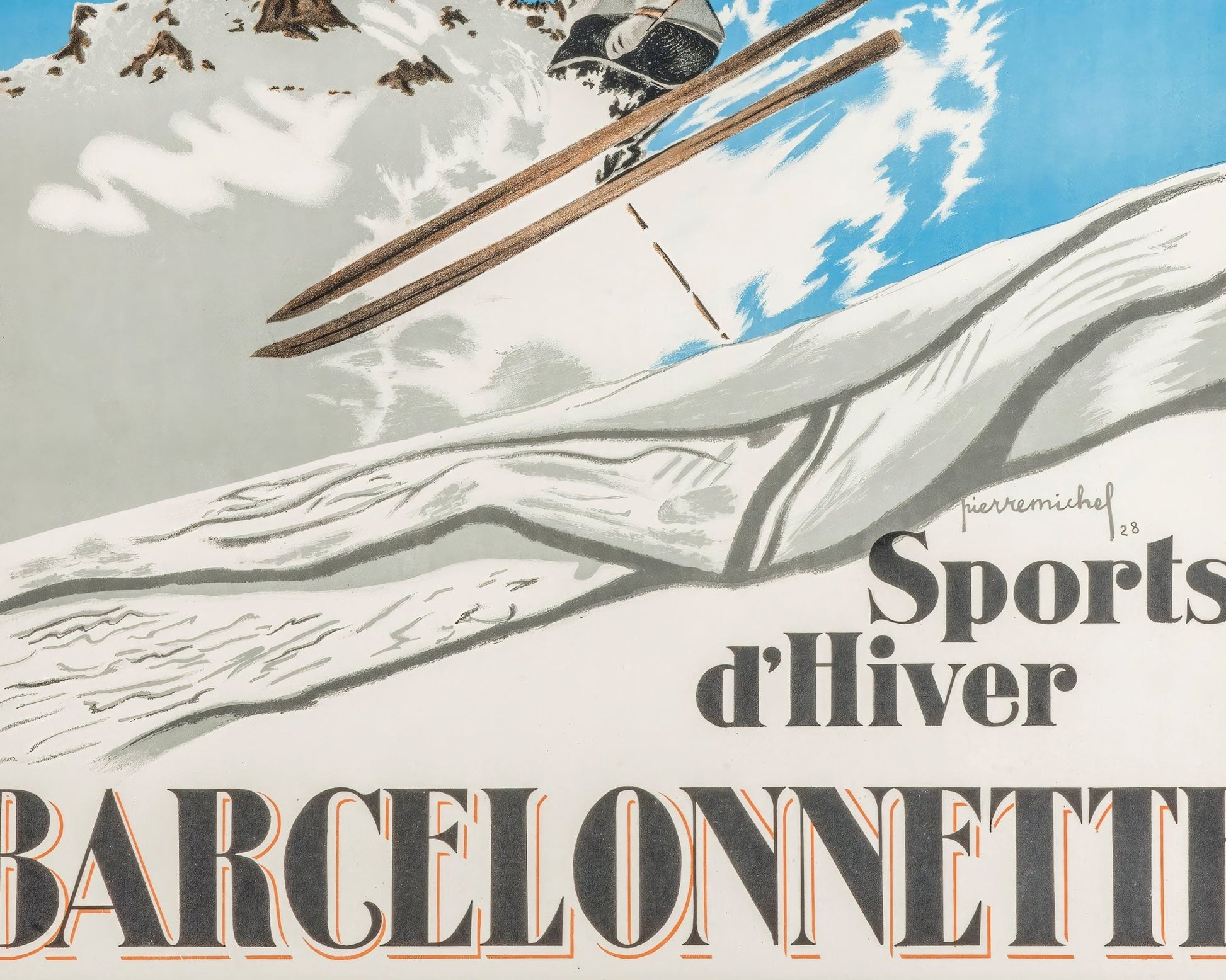 Pierre Michel "Sport d'Hiver Barcelonette" (c.1928) - Mabon Gallery