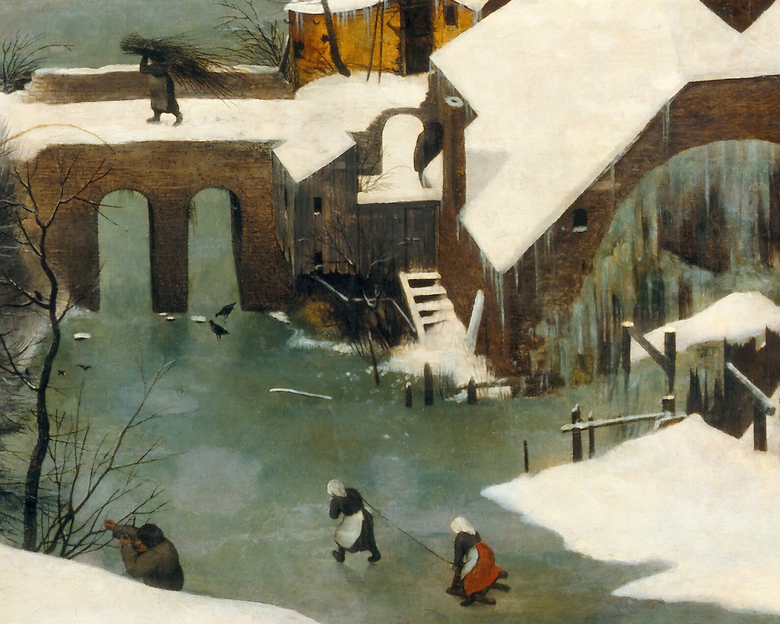 Pieter Bruegel the Elder "Hunters in the Snow" (c.1565) - Mabon Gallery