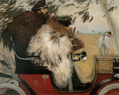 Ramón Casas "Ramón Casas and Pere Romeu in an Automobile" (c.1901) - Mabon Gallery