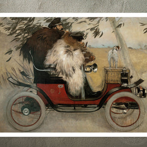 Ramón Casas "Ramón Casas and Pere Romeu in an Automobile" (c.1901) - Mabon Gallery