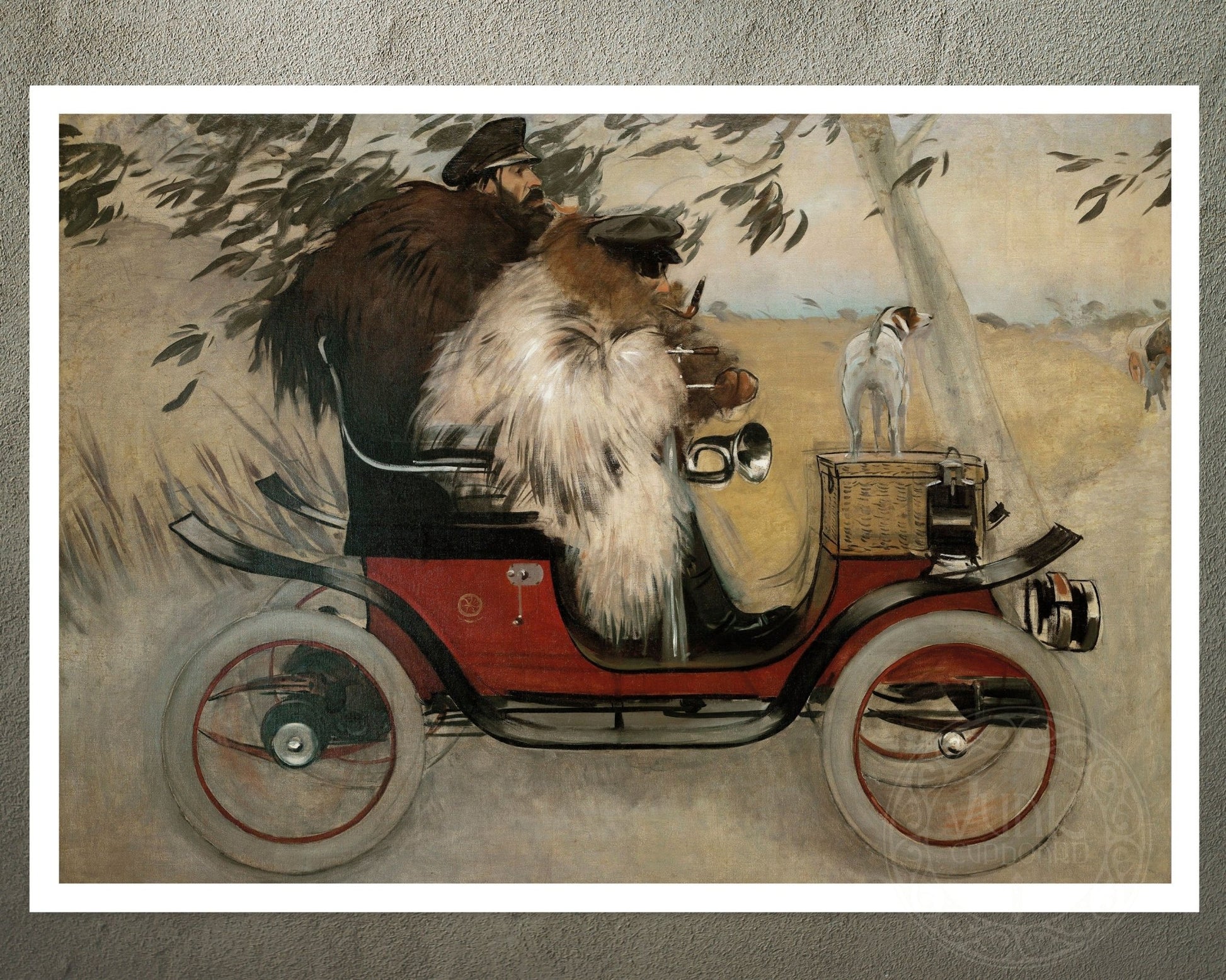 Ramón Casas "Ramón Casas and Pere Romeu in an Automobile" (c.1901) - Mabon Gallery