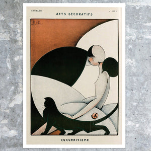 René Besserve (Reb) “The Kiss” Fantasio Magazine Illustration - Art Deco - Mabon Gallery