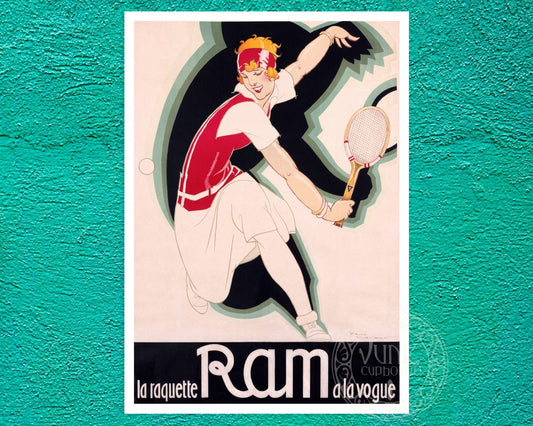 René Vincent "La Racquette Ram a la Vogue - Suzanne Lenglen" (c.1920) - Mabon Gallery