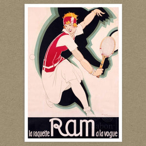 René Vincent "La Racquette Ram a la Vogue - Suzanne Lenglen" (c.1920) - Mabon Gallery
