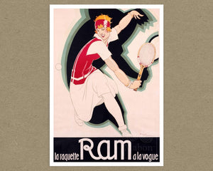 René Vincent "La Racquette Ram a la Vogue - Suzanne Lenglen" (c.1920) - Mabon Gallery