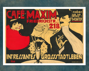 Rob Reimann "Café Maxim, Interessantes Großstadtleben" (c.1900) - Mabon Gallery