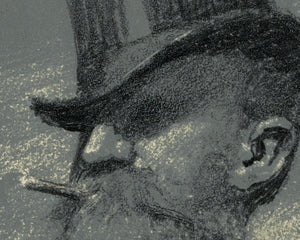 Robert Vonnoh "Man in Top Hat Smoking a Cigar" (c.1900) - Mabon Gallery