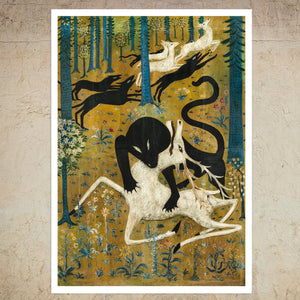 Robert W. Chanler "Leopard and Deer" (c.1912) - Mabon Gallery