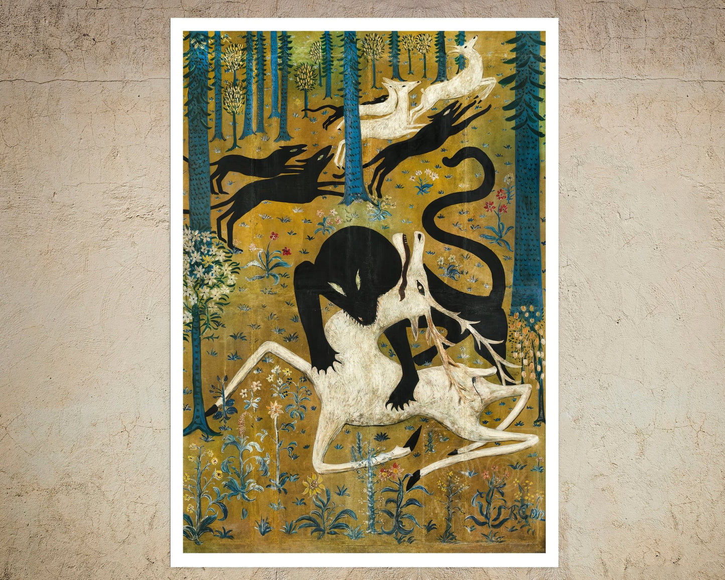 Robert W. Chanler "Leopard and Deer" (c.1912) - Mabon Gallery