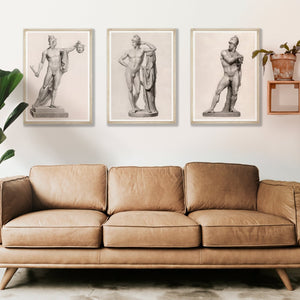 Set of 3 Etchings from "Oeuvre de Canova: Recueil de Statues" Depicting Perseus, Paris & Ajax - Mabon Gallery