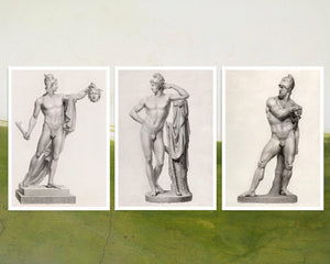 Set of 3 Etchings from "Oeuvre de Canova: Recueil de Statues" Depicting Perseus, Paris & Ajax - Mabon Gallery