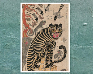 Shin Jae - hyeon "Tiger and Magpies - Hojakdo" (c.1874 ) - Mabon Gallery