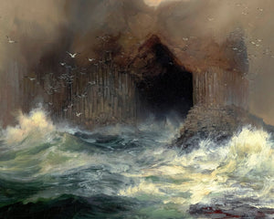 Thomas Moran "Fingal’s Cave, Island of Staffa, Scotland" (c.1884) - Mabon Gallery