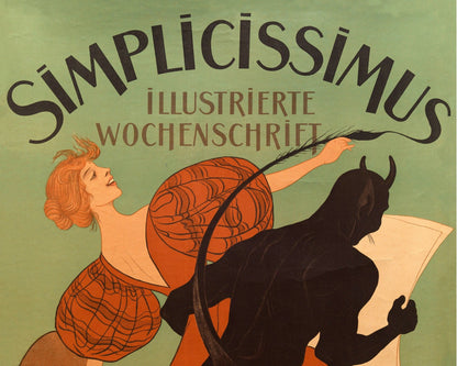 Thomas Theodor Heine "Simplicissimus" (c.1896) Vintage Cover Art - Mabon Gallery