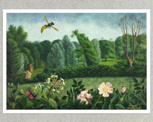 Tirzah Garwood "Hornet with Wild Roses" (c.1950) - Mabon Gallery