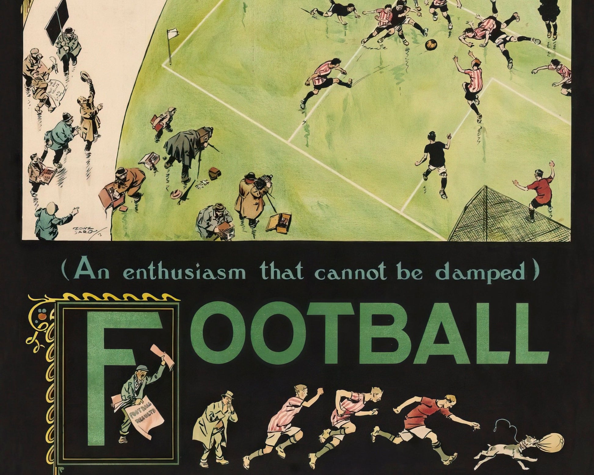 Tony Sarg "Football by the Underground" (c.1907) - Mabon Gallery