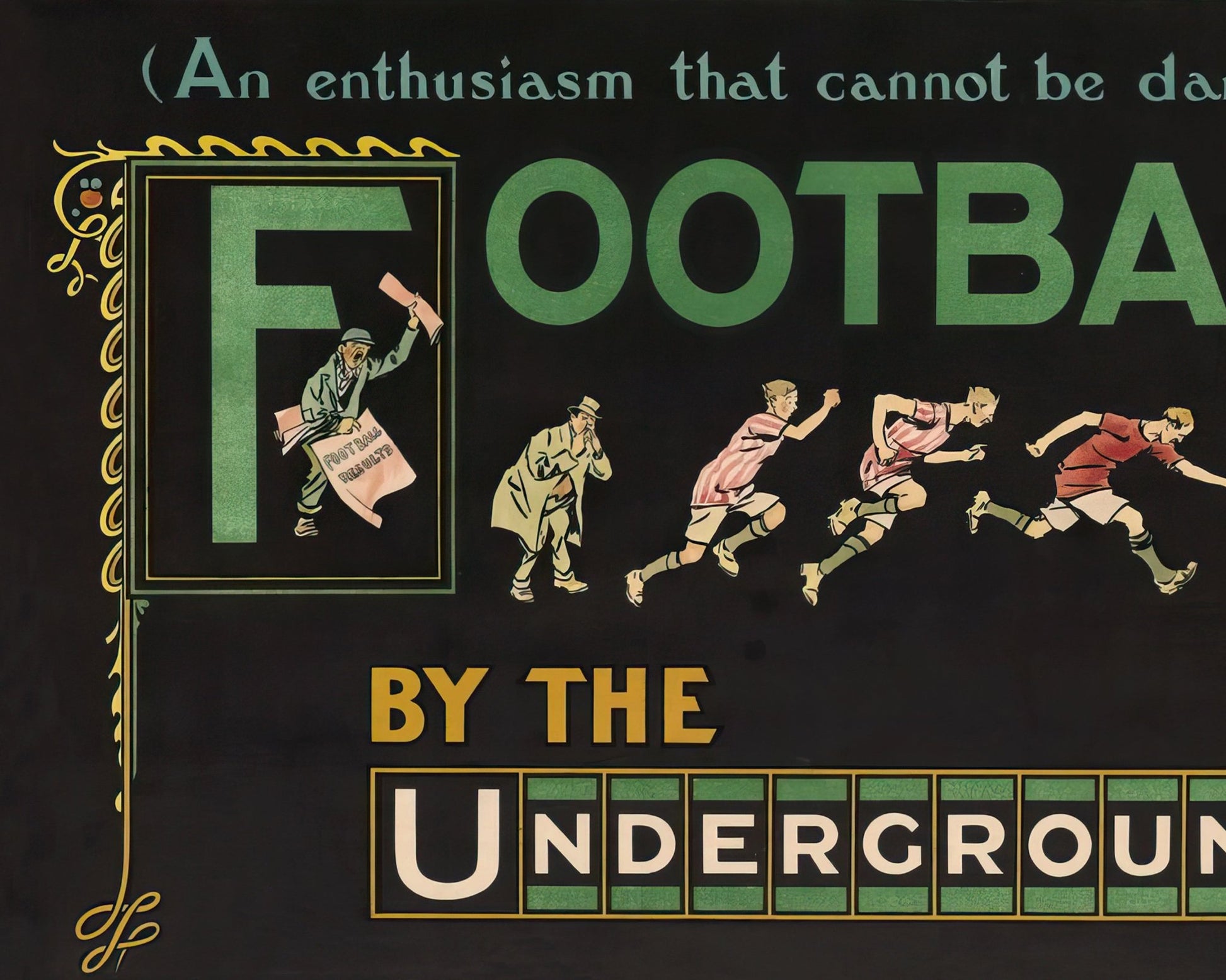 Tony Sarg "Football by the Underground" (c.1907) - Mabon Gallery