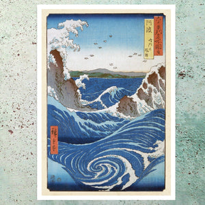 Utagawa Hiroshige "Naruto Whirlpool, Awa Province" (c.1853) - Mabon Gallery