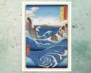 Utagawa Hiroshige "Naruto Whirlpool, Awa Province" (c.1853) - Mabon Gallery