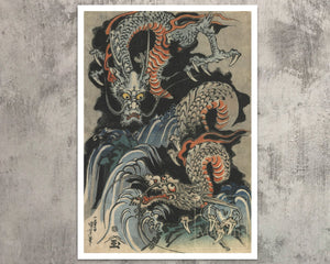 Utagawa Kuniyoshi "Dragons" (c.1833) - Mabon Gallery