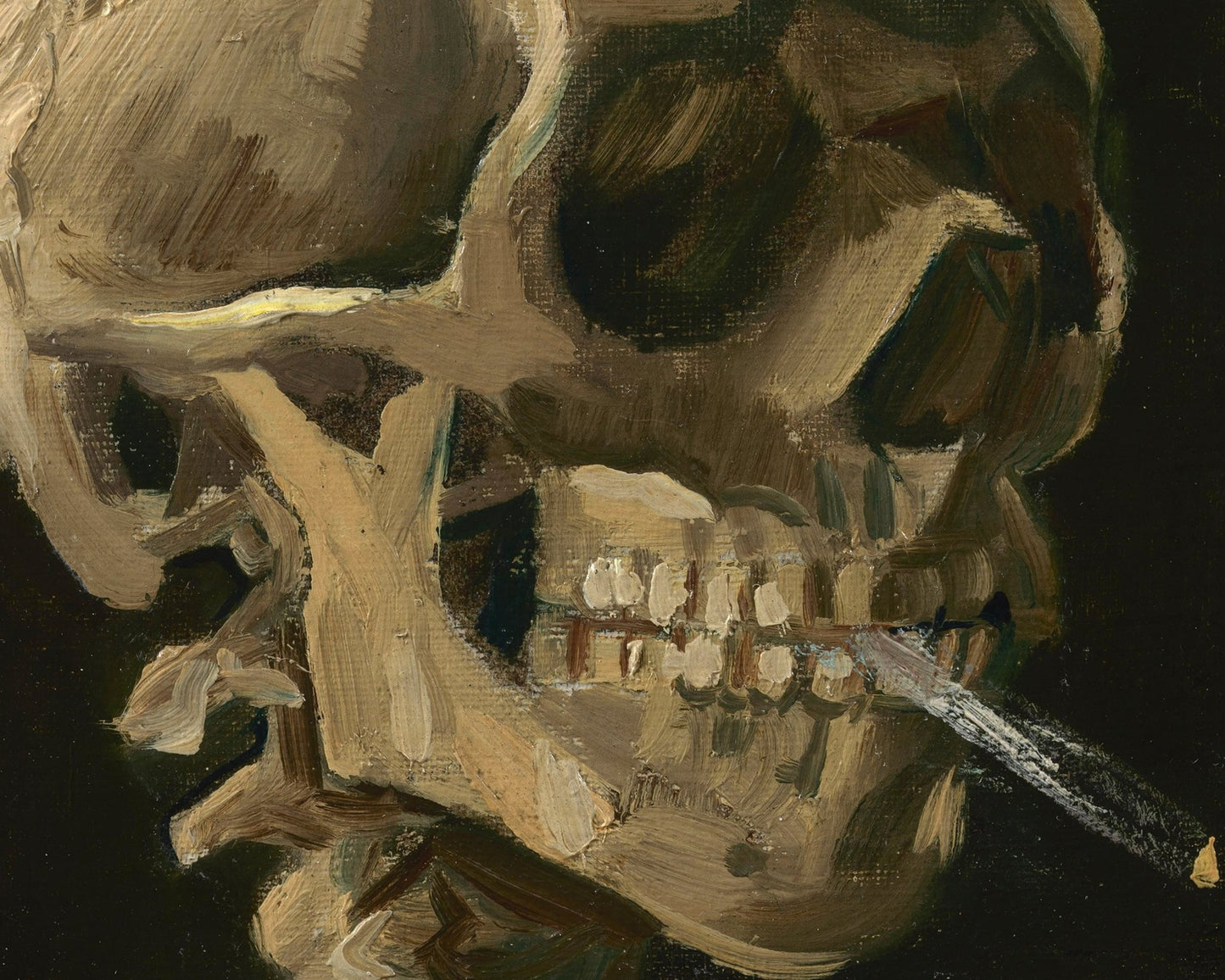 Vincent Van Gogh "Head of a Skeleton with a Burning Cigarette" (c.1886) - Mabon Gallery