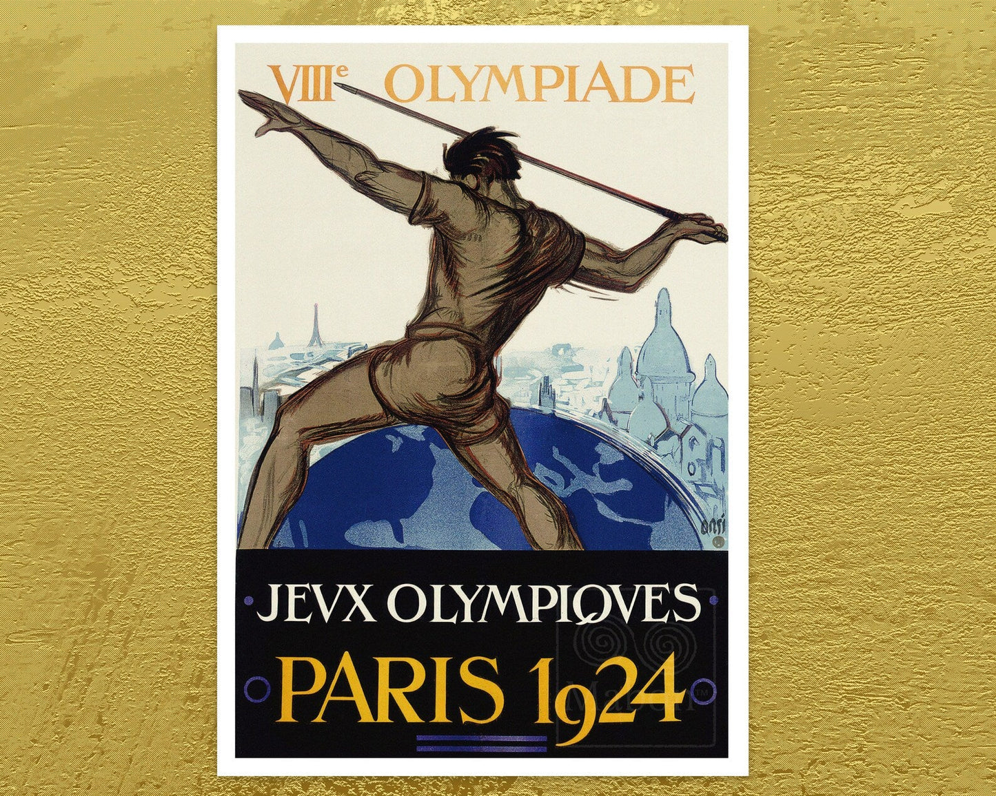 Vintage Advertising Poster "1924 Paris Summer Olympic Games" (c.1924) - Mabon Gallery