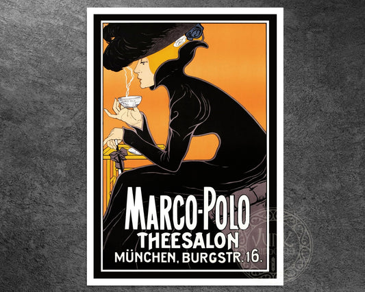Vintage Advertising Poster "Marco Polo Theesalon" (c.1905) - Mabon Gallery