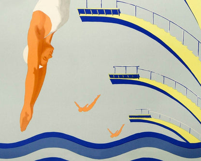 Vintage Art Deco Poster "Diving Girl" - Mabon Gallery