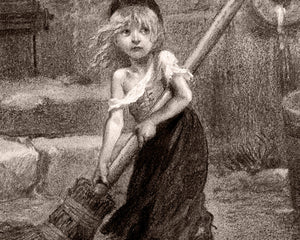 Vintage Book Illustration "Cossette" (c.1862) from Les Misérables by Victor Hugo - Mabon Gallery