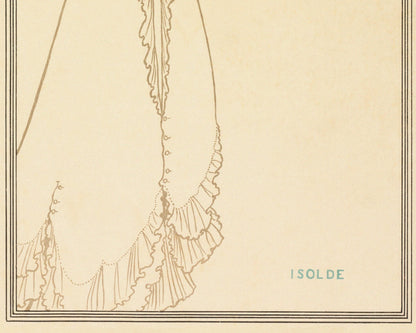 Vintage Book Illustration "Isolde" by Aubrey Beardsley (c.1895) - Mabon Gallery