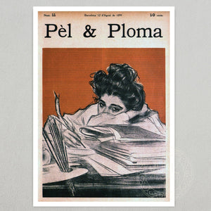 Vintage Catalan Magazine Cover "Pèl & Ploma, 12th August 1899" by Ramón Casas - Mabon Gallery