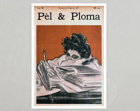 Vintage Catalan Magazine Cover "Pèl & Ploma, 12th August 1899" by Ramón Casas - Mabon Gallery