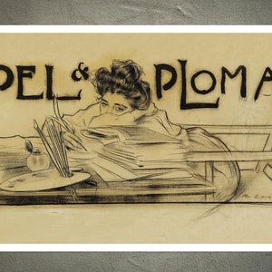 Vintage Catalan Magazine Illustration "Pèl & Ploma" (c.1899) by Ramón Casas - Mabon Gallery