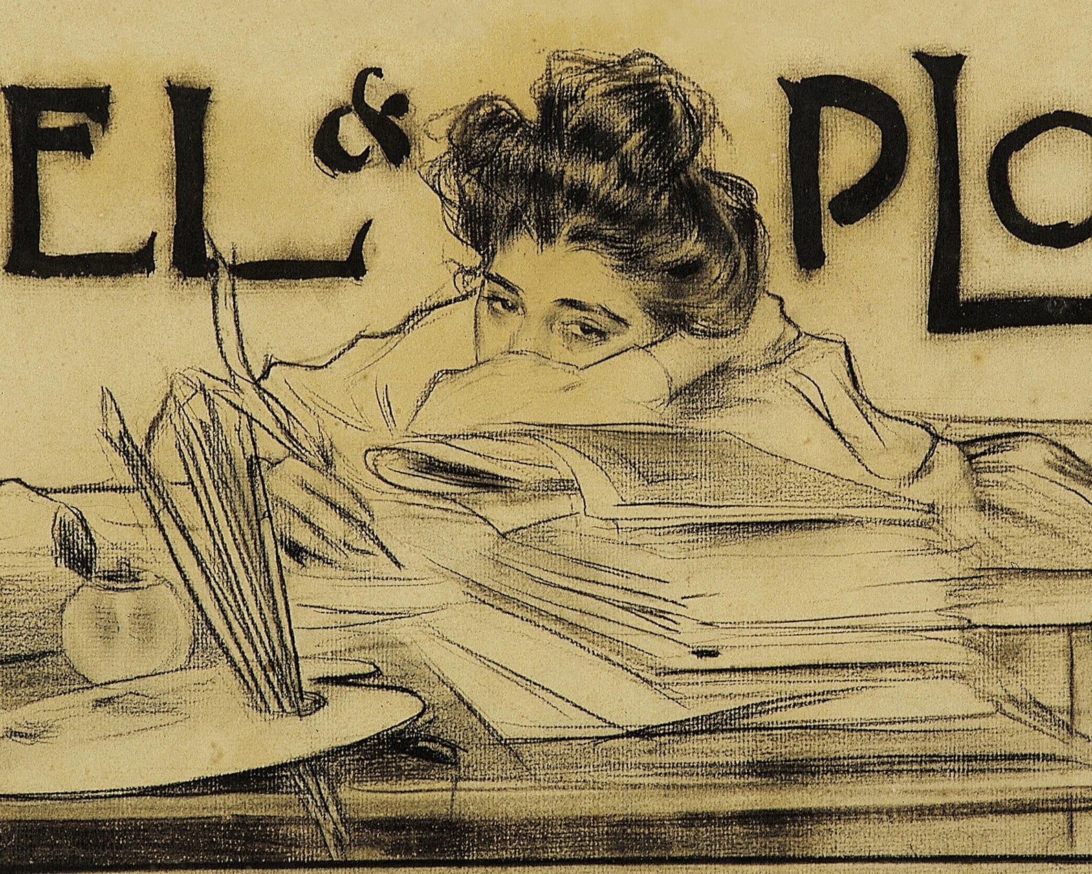 Vintage Catalan Magazine Illustration "Pèl & Ploma" (c.1899) by Ramón Casas - Mabon Gallery