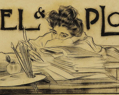 Vintage Catalan Magazine Illustration "Pèl & Ploma" (c.1899) by Ramón Casas - Mabon Gallery