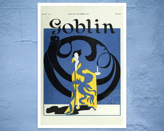 Vintage Cover Art for "Goblin Magazine: December 1921" by M. Christie - Mabon Gallery
