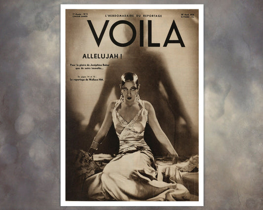 Vintage French Magazine Cover "Voilà - 25th April 1931" Josephine Baker - Mabon Gallery