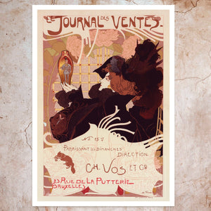 Vintage French Poster Georges de Feure "Journal Des Ventes" (1899) - Mabon Gallery
