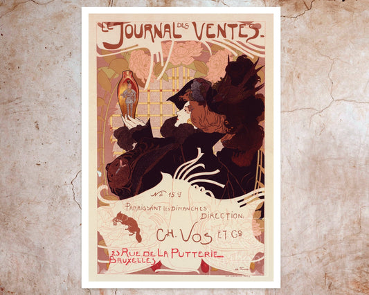 Vintage French Poster Georges de Feure "Journal Des Ventes" (1899) - Mabon Gallery
