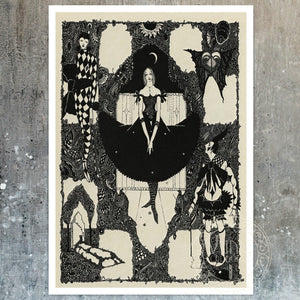 Vintage Illustration "Columbine" by Harry Clarke (c.1925) - Mabon Gallery