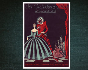 Vintage Illustration "Gespensterball / The Ghost Ball)" from Der Orchideengarten (c.1920) - Mabon Gallery