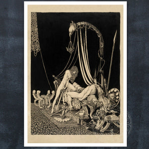 Vintage Illustration "Judith Slaying Holofernes" by Harry Clarke (c.1920) - Mabon Gallery