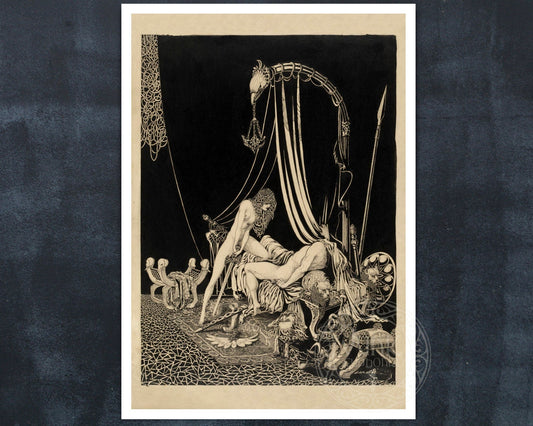 Vintage Illustration "Judith Slaying Holofernes" by Harry Clarke (c.1920) - Mabon Gallery