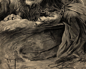 Vintage Illustration "La Force et la Ruse" (c.1891) József Árpád Koppay - Mabon Gallery