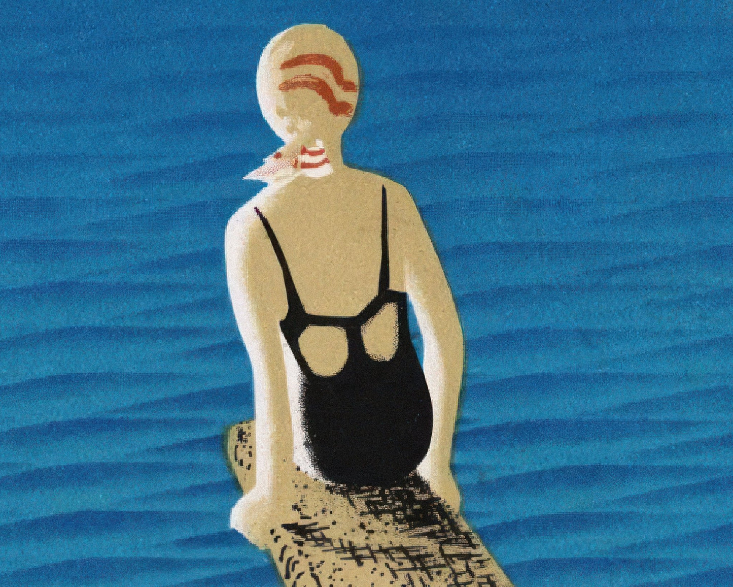 Vintage Japanese Postcard "To Tomita Beach" (c.1936) - Mabon Gallery