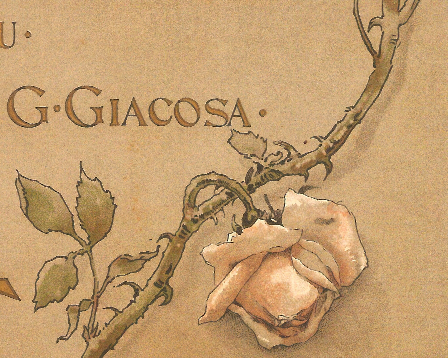 Vintage Libretto Cover "Tosca" (c.1899) - Puccini Opera - Mabon Gallery
