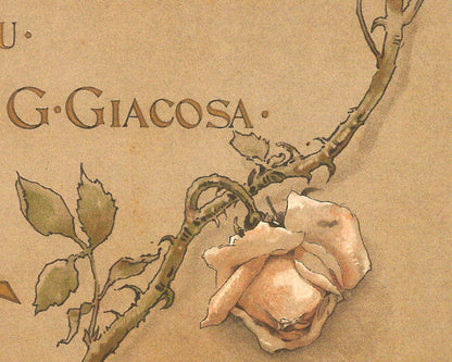 Vintage Libretto Cover "Tosca" (c.1899) - Puccini Opera - Mabon Gallery