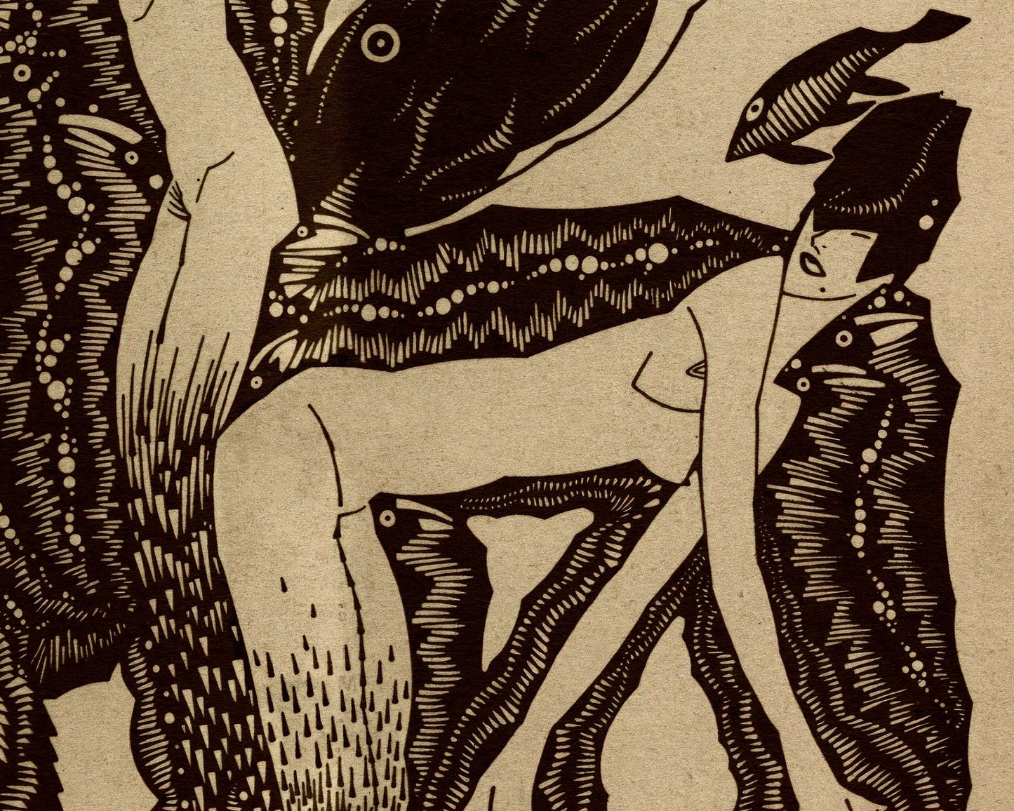 Vintage Magazine Illustration "Sea Nymphs" (c.1926) by Julius Klinger - Mabon Gallery